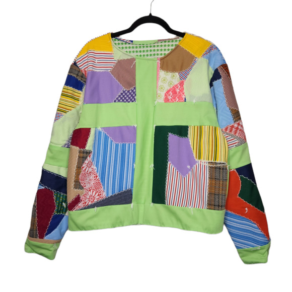 Vintage 70s Quilt Custom Sweatshirt Patch One of One Groovy Hippie Nature